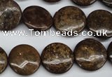 CBZ73 15.5 inches 16mm flat round bronzite gemstone beads