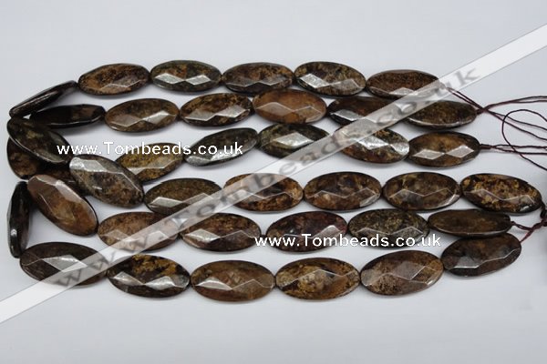 CBZ81 15.5 inches 15*30mm faceted oval bronzite gemstone beads