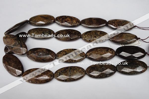 CBZ82 15.5 inches 20*40mm faceted oval bronzite gemstone beads