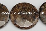 CBZ85 15.5 inches 32mm faceted coin bronzite gemstone beads