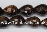 CBZ90 15.5 inches 15*20mm faceted teardrop bronzite gemstone beads