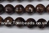 CBZ96 15.5 inches 12mm faceted round bronzite gemstone beads