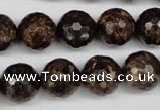 CBZ97 15.5 inches 14mm faceted round bronzite gemstone beads