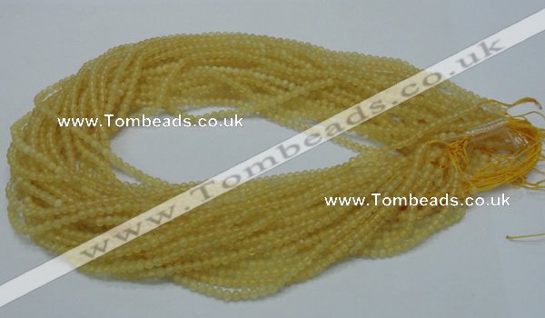 CCA01 15.5 inches 3mm round yellow calcite gemstone beads wholesale