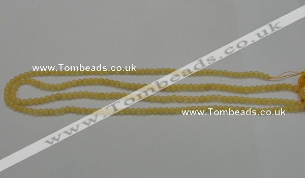 CCA02 15.5 inches 4mm round yellow calcite gemstone beads wholesale