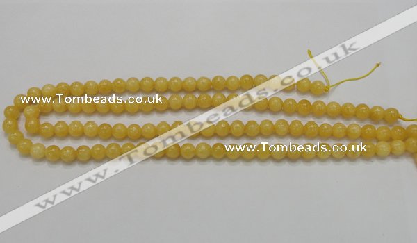 CCA04 15.5 inches 8mm round yellow calcite gemstone beads wholesale
