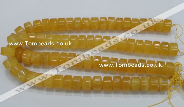 CCA09 15.5 inches 10*16mm wheel-shaped yellow calcite gemstone beads