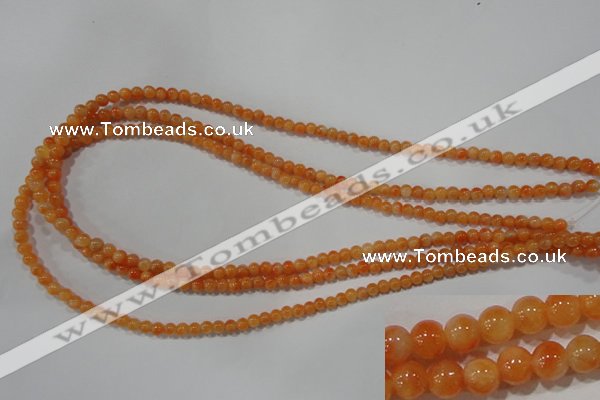 CCA300 15.5 inches 4mm round orange calcite gemstone beads wholesale