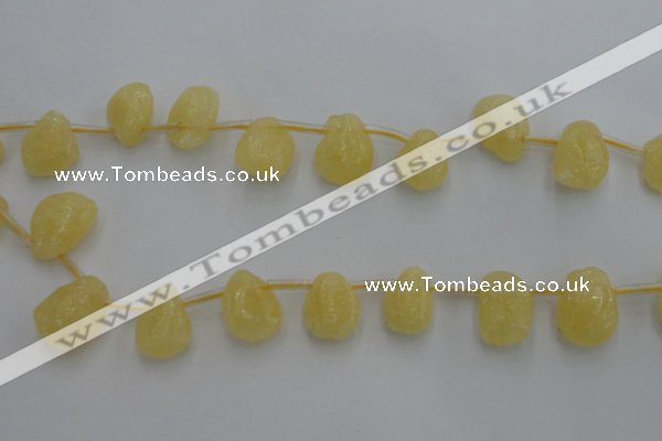 CCA33 Top-drilled 12*16mm nuggets calcite gemstone beads wholesale