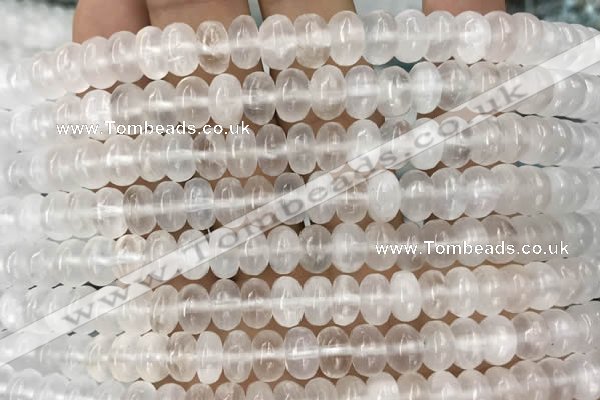 CCA367 15.5 inches 5*8mm rondelle white calcite gemstone beads