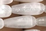 CCA374 15.5 inches 6*16mm teardrop white calcite gemstone beads