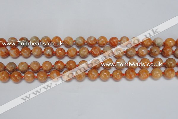 CCA452 15.5 inches 8mm round orange calcite gemstone beads