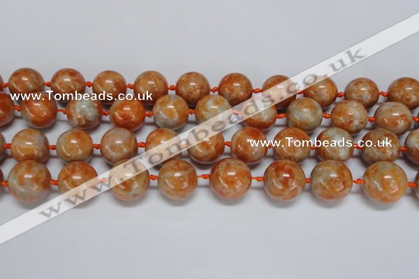 CCA456 15.5 inches 16mm round orange calcite gemstone beads