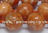 CCA457 15.5 inches 18mm round orange calcite gemstone beads