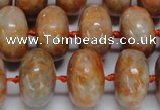 CCA460 15.5 inches 10*16mm rondelle orange calcite gemstone beads