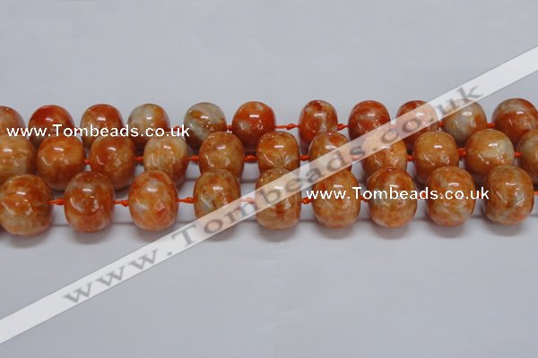 CCA461 15.5 inches 15*20mm rondelle orange calcite gemstone beads