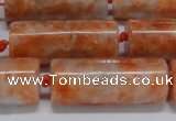 CCA466 15.5 inches 12*30mm tube orange calcite gemstone beads