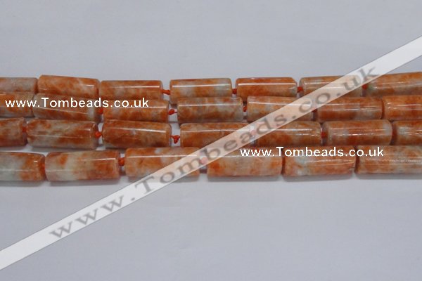 CCA466 15.5 inches 12*30mm tube orange calcite gemstone beads