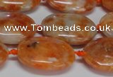 CCA483 15.5 inches 15*20mm oval orange calcite gemstone beads