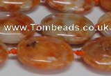 CCA483 15.5 inches 15*20mm oval orange calcite gemstone beads