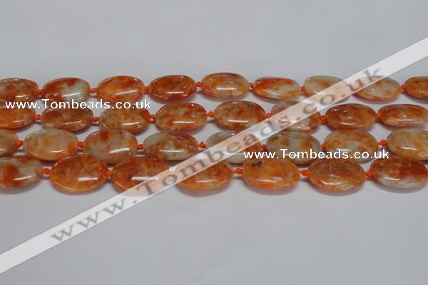 CCA483 15.5 inches 15*20mm oval orange calcite gemstone beads