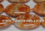 CCA484 15.5 inches 18*25mm oval orange calcite gemstone beads