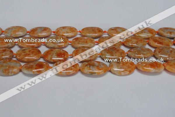 CCA484 15.5 inches 18*25mm oval orange calcite gemstone beads