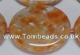 CCA488 15.5 inches 32*37mm oval orange calcite gemstone beads