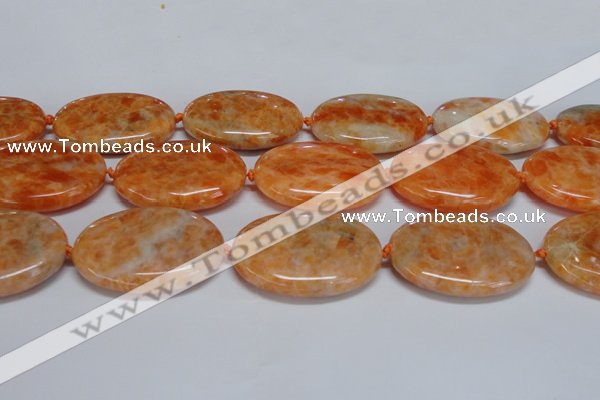 CCA489 15.5 inches 30*40mm oval orange calcite gemstone beads