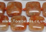 CCA492 15.5 inches 15mm square orange calcite gemstone beads