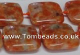 CCA493 15.5 inches 20mm square orange calcite gemstone beads