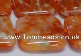 CCA495 15.5 inches 30mm square orange calcite gemstone beads