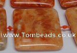 CCA496 15.5 inches 35mm square orange calcite gemstone beads