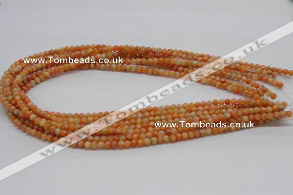 CCA50 15.5 inches 4mm round orange calcite gemstone beads wholesale