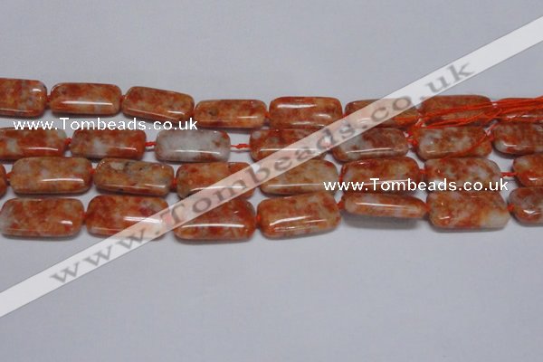 CCA500 15.5 inches 15*30mm rectangle orange calcite gemstone beads