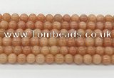 CCA514 15.5 inches 6mm round peach calcite gemstone beads