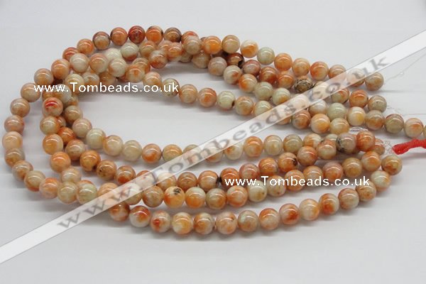 CCA52 15.5 inches 10mm round orange calcite gemstone beads wholesale