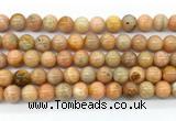 CCA553 15.5 inches 10mm round peach calcite gemstone beads