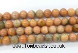 CCA554 15.5 inches 12mm round peach calcite gemstone beads