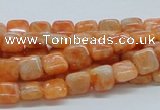 CCA56 15.5 inches 8*8mm square orange calcite gemstone beads