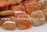 CCA57 15.5 inches 16*16mm square orange calcite gemstone beads