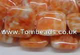 CCA58 15.5 inches 20*20mm square orange calcite gemstone beads
