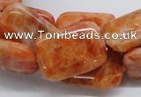 CCA59 15.5 inches 18*25mm rectangle orange calcite gemstone beads