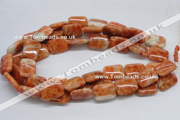 CCA59 15.5 inches 18*25mm rectangle orange calcite gemstone beads