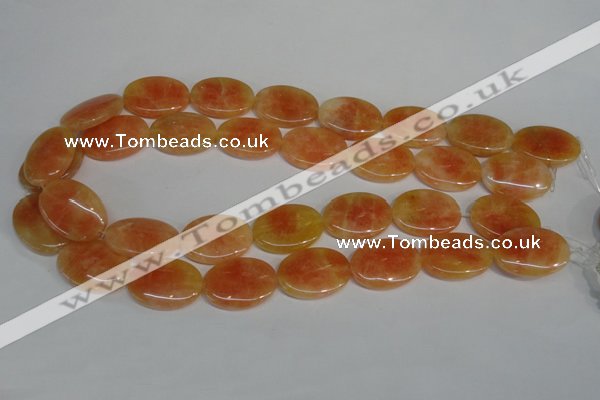 CCA66 15.5 inches 18*25mm oval orange calcite gemstone beads