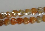 CCA68 15.5 inches 8*8mm triangle orange calcite gemstone beads