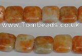 CCA72 15.5 inches 12*12mm square orange calcite gemstone beads