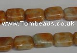 CCA75 15.5 inches 10*14mm rectangle orange calcite gemstone beads