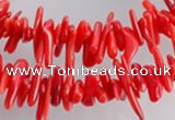 CCB02 15.5 inch 2*8mm irregular branch red coral beads Wholesale