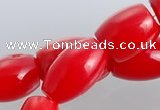 CCB03 15.5 inches 6*8mm drum shape red coral beads Wholesale